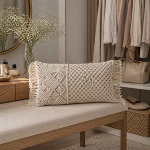 Sustainable Macrame Cushion Cover Made Of Cotton Cord